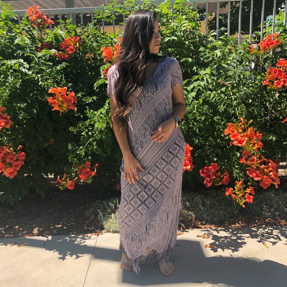 Dresses Vintage Crochet Dress With Fringe Poshmark
